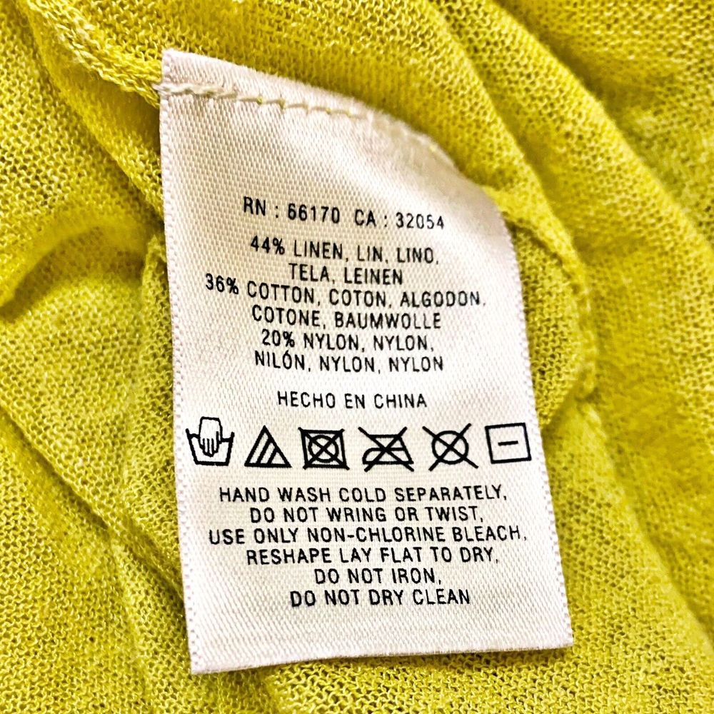 Anthropologie Yellow Bird Sparrow Open Front Cardigan Sweater Small Airy‎ Linen - Picture 4 of 5